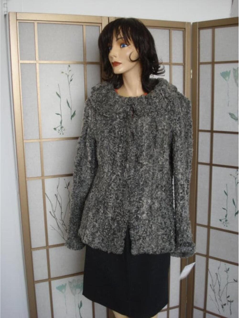 Refurbished New Knitted Lamb (Astrakan) Fur Jacket Sale Size 4 Petite